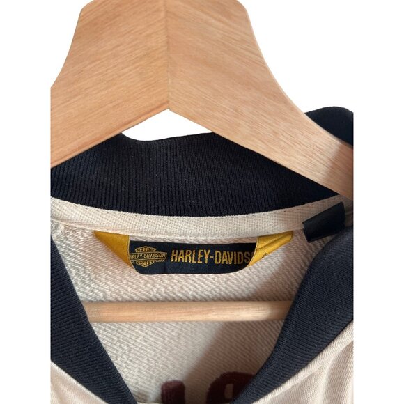 Harley Davidson Women's Size XL Cream Motorcycle Full Zip Bomber Jacket - Picture 3 of 7